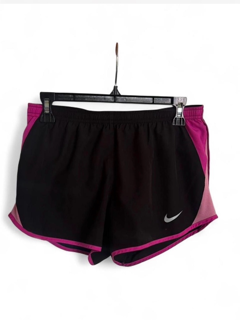 Nike Dri-FIT Women’s Black/Pink Colorblock Running Shorts M Elastic Waist